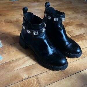 Madden Girl Black Ankle Booties with Jewels